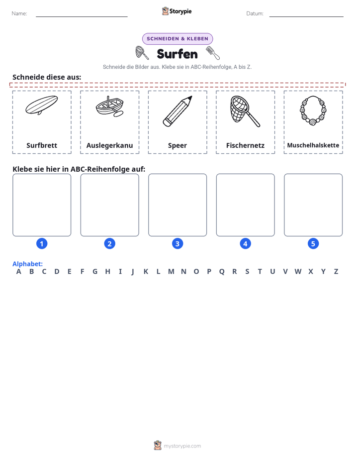 Schneiden & Einfügen Alphabet