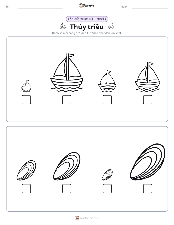 Thứ Tự Kích Thước