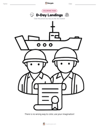 D-Day Landings coloring page for kids