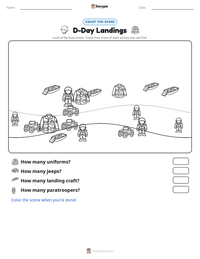 D-Day Landings printable worksheet preview
