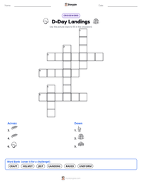 D-Day Landings printable worksheet preview