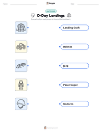 D-Day Landings printable worksheet for kids