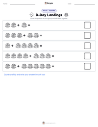 D-Day Landings printable worksheet preview