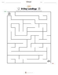 D-Day Landings printable worksheet preview