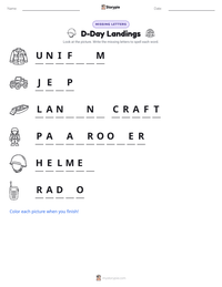 D-Day Landings printable worksheet preview