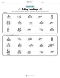 D-Day Landings printable worksheet preview