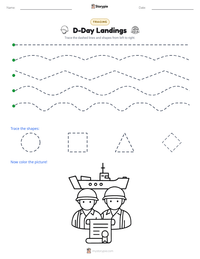 D-Day Landings printable worksheet preview