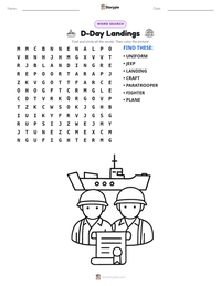 D-Day Landings printable worksheet preview