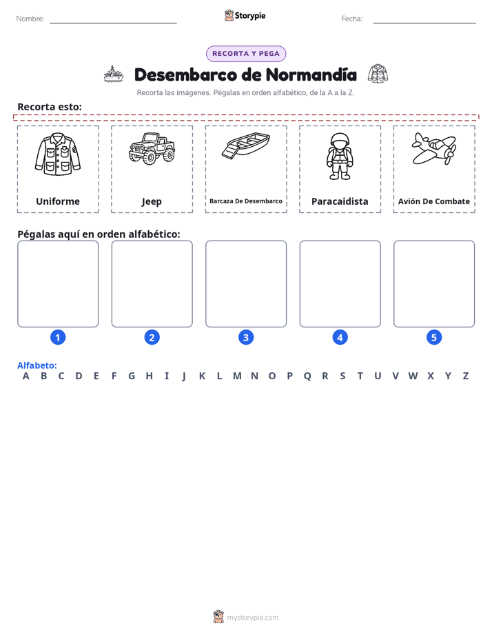 Cortar y Pegar el Alfabeto