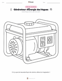 Page de coloriage Générateur Électrique pour les enfants