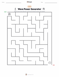 Wave Power Generator printable worksheet preview
