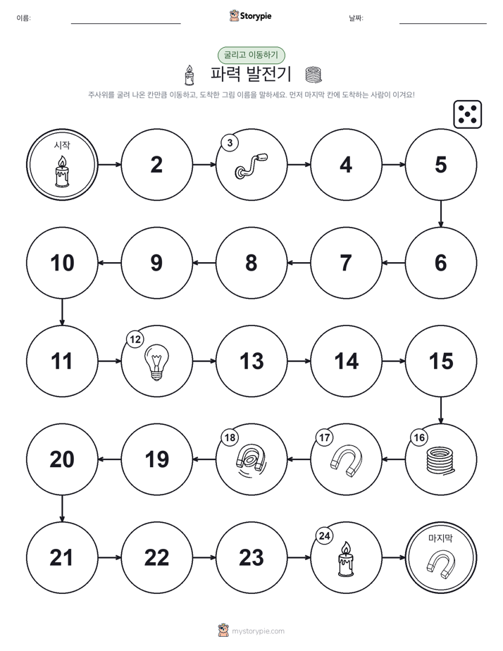 주사위 굴리고 이동하기 게임