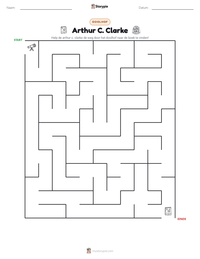 Arthur C. Clarke afdrukbare werkblad voorbeeld