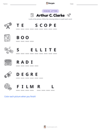 Arthur C. Clarke printable worksheet preview
