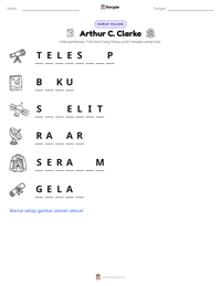 Prabaca lembar kerja cetak Arthur C. Clarke