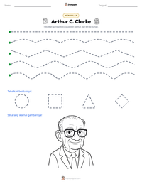 Prabaca lembar kerja cetak Arthur C. Clarke