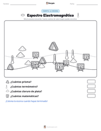 Vista previa de la hoja de trabajo imprimible de Espectro Electromagnético
