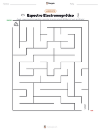 Vista previa de la hoja de trabajo imprimible de Espectro Electromagnético