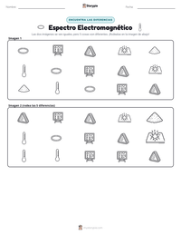 Vista previa de la hoja de trabajo imprimible de Espectro Electromagnético
