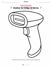 Página para colorear de Escáner de código de barras para niños