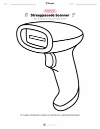 Barcodescanner kleurplaat voor kinderen