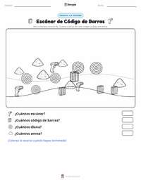 Vista previa de la hoja de trabajo imprimible de Escáner de código de barras