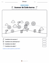 Aperçu de la feuille de travail imprimable Lecteur de code-barres