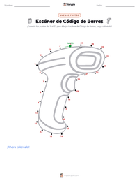 Vista previa de la hoja de trabajo imprimible de Escáner de código de barras