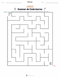 Aperçu de la feuille de travail imprimable Lecteur de code-barres