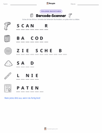 Barcode-Scanner druckbare Arbeitsblatt Vorschau