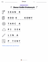 Podgląd drukowalnego arkusza ćwiczeń Skaner kodów kreskowych