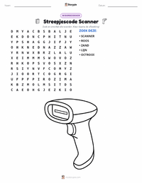 Barcodescanner afdrukbare werkblad voorbeeld