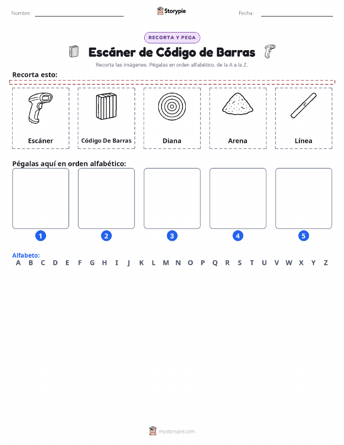 Cortar y Pegar el Alfabeto