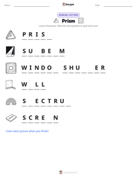 Prism printable worksheet preview