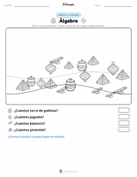 Vista previa de la hoja de trabajo imprimible de Álgebra