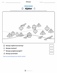 Prabaca lembar kerja cetak Aljabar