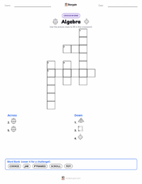 Algebra printable worksheet preview