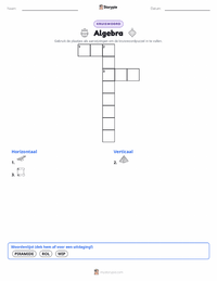 Algebra afdrukbare werkblad voorbeeld