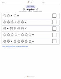 Algebra printable worksheet preview