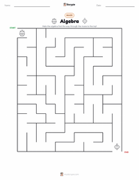 Algebra printable worksheet preview