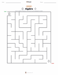 Algebra afdrukbare werkblad voorbeeld
