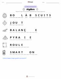 Aperçu de la feuille de travail imprimable Algèbre