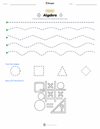 Algebra printable worksheet preview