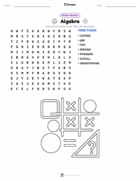 Algebra printable worksheet preview