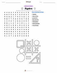 Vista previa de la hoja de trabajo imprimible de Álgebra