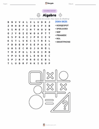 Algebra afdrukbare werkblad voorbeeld