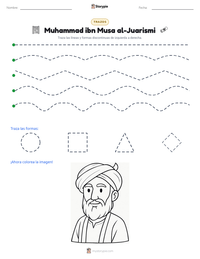 Vista previa de la hoja de trabajo imprimible de Muhammad ibn Musa al-Juarismi
