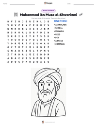 Muhammad ibn Musa al-Khwarizmi printable worksheet preview