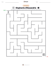 Aperçu de la feuille de travail imprimable Diophante d'Alexandrie