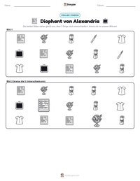 Diophant von Alexandria druckbare Arbeitsblatt Vorschau